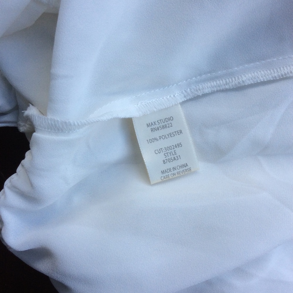 Max Studio White Ruffled Surplice Wrap Top - Picture 4 of 5